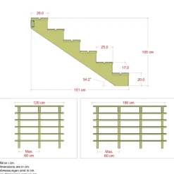 6 TRIN TERRASSETRAPPE 1800 X 1050 MM>Plus New