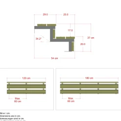 Trappevanger ^ Plus 2 TRIN TERRASSETRAPPE 1800 X 370 MM
