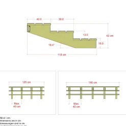 3 TRIN TERRASSETRAPPE 1200 X 420 MM>Plus Sale