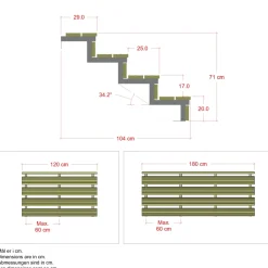4 TRIN TERRASSETRAPPE 1800 X 710 MM>Plus Sale