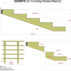 Trappevanger ^ Plus 5 TRIN TRAPPEVANGE 42 X 650 MM