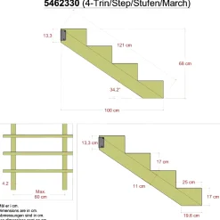 4 TRIN TRAPPEVANGE 42 X 680 MM>Plus Online