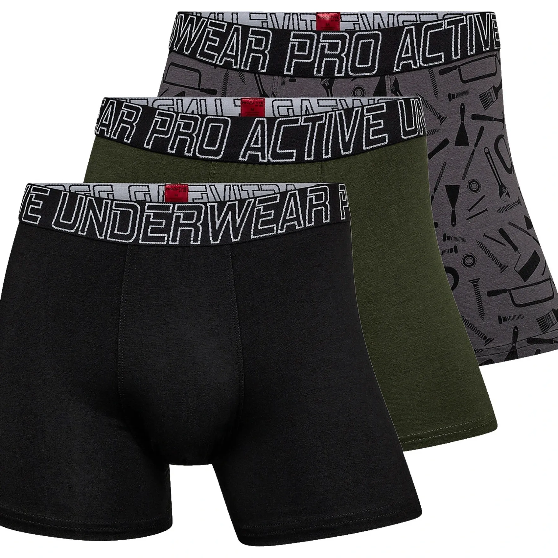. TIGHTS L SORT/GRÅ/GRØN>ProActive Hot