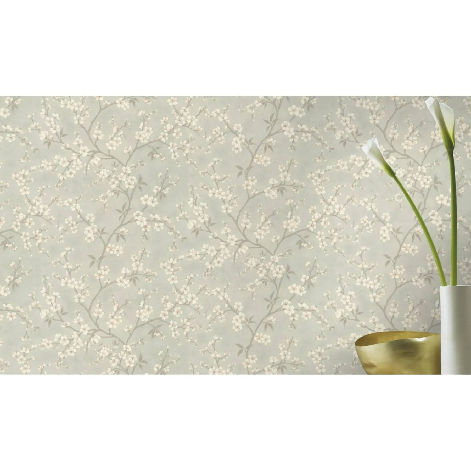 Tapet & Glasvæv ^ Rasch STUDIO 2027 RANKER OG BLOMSTER TAPET 0,53X10 M