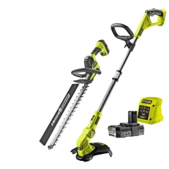 Græstrimmere ^ Ryobi ONE+ RY18LT18HTA-120 GRÆSTRIMMER/HÆKKEKLIPPER/BATTERISÆT
