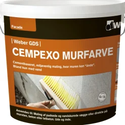 Maling Udendørs ^ Saint-Gobain Weber CEMPEXO FACADEMALING HVID 10 KG