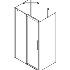 Brusevægge ^ Scanbad CLASSIC SKYDEDØR KROM/KLAR 140 X 200 X 90 CM
