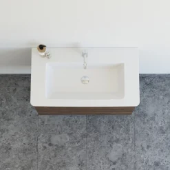 Badeværelsesmøbler ^ Scanbad DELTA LAZULI BADMØBEL BRUN EG 2 SKUFFER 82,7 CM