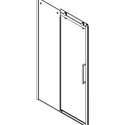 Brusevægge ^ Scanbad DELUXE SKYDEDØR KROM/KLAR 160 X 200 X 10 CM