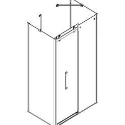 Brusevægge ^ Scanbad DELUXE SKYDEDØR KROM/KLAR 160 X 200 X 80 CM
