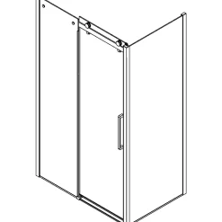 Brusevægge ^ Scanbad DELUXE SKYDEDØR KROM/KLAR 120 X 200 X 100 CM