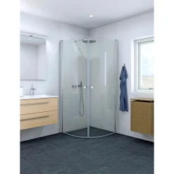 Brusevægge ^ Scanbad FLEXI MAT ALU PROFIL, 1 STK. BRUSEDØR 84 CM KLART GLAS