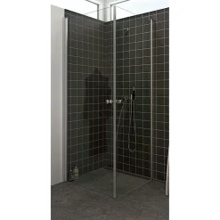 Brusevægge ^ Scanbad FLEXI MAT ALU PROFIL, 1 STK. BRUSEDØR KLAR GLAS 69 CM