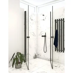 Brusevægge ^ Scanbad FLEXI SORT PROFIL, 1 STK. BRUSEDØR KLAR GLAS 79 CM
