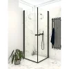 Brusevægge ^ Scanbad FLEXI SORT PROFIL, 1 STK. BRUSEDØR KLAR GLAS 89 CM