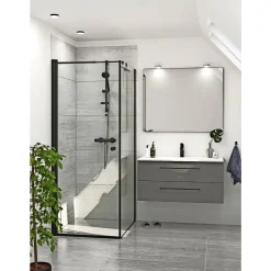 Brusevægge ^ Scanbad FLEXI SORT PROFIL, 1 STK. BRUSEDØR KLAR GLAS 69 CM