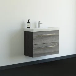 Badeværelsesmøbler ^ Scanbad MULTO LOTTO BADMØBEL PINE GREY MED METALSKUFFER 85 CM