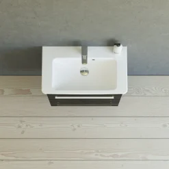 Badeværelsesmøbler ^ Scanbad MULTO LOTTO BADMØBEL SORT MED METALSKUFFER 65 CM