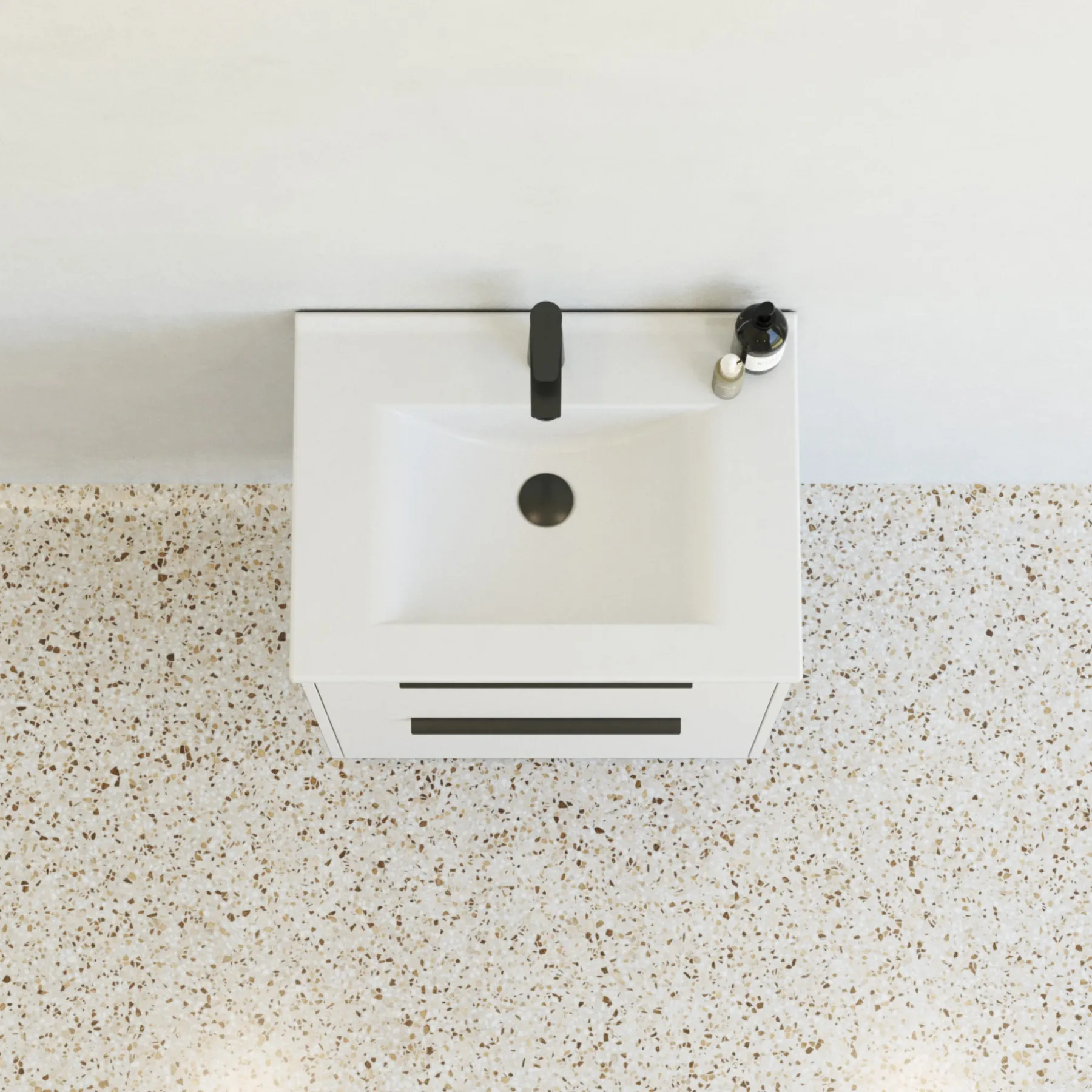Badeværelsesmøbler ^ Scanbad NOW GLAT BADMØBEL MAT SAND 2 SKUFFER 61 CM