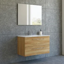 DINA INKL. SELECT SPEJL BADMØBEL VARM EG 2 SKUFFER 101 CM>Scanbad