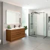 FLEXI D101-01, SORT PROFIL, 1 STK. FAST BRUSEVÆG KLAR GLAS 99 CM>Scanbad