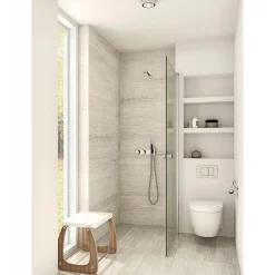 FLEXI MAT ALU PROFIL, 1 STK. BRUSEDØR KLAR GLAS 89 CM>Scanbad Sale