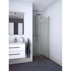 FLEXI MAT ALU PROFIL, 1 STK. FOLDEDØR KLAR GLAS 99 CM>Scanbad Sale