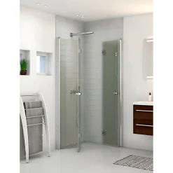 FLEXI MAT ALU PROFIL, 1 STK. FOLDEDØR KLAR GLAS 99 CM>Scanbad Sale