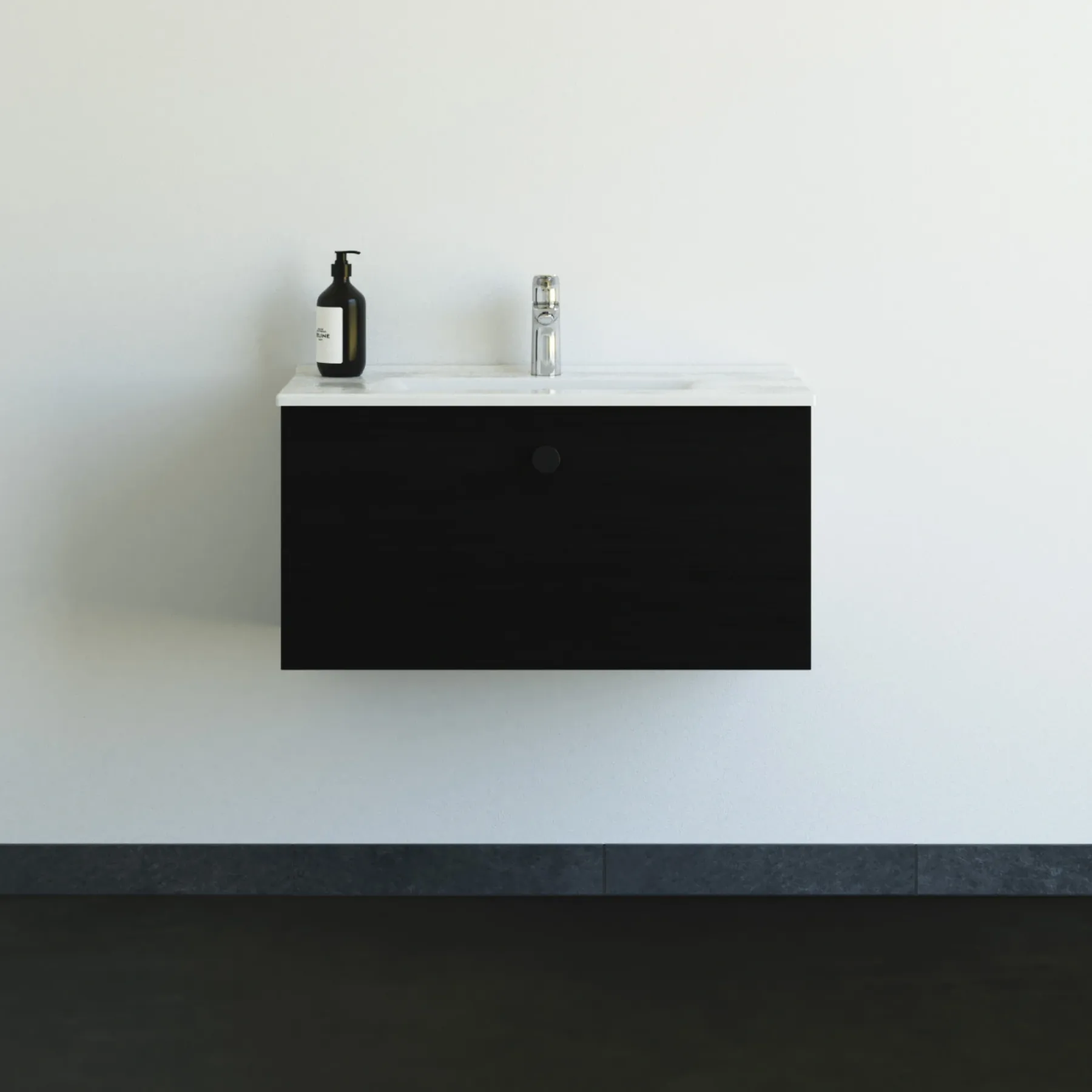 MULTO AMBER BADMØBEL SORT 1 LÅGE 81 CM>Scanbad Discount