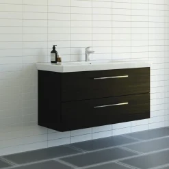 MULTO LOTTO XL BADMØBEL SORT MED METALSKUFFER 125 CM>Scanbad Outlet