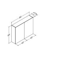 MULTO SPEJLSKAB UDEN LAMPER HVID 80 X 64 CM>Scanbad Sale