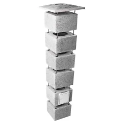 Skorstene & Røgrør ^ Schiedel Isokern ENKELTMODUL SKORSTEN 450 X 36 X 36 CM Ø160 MM