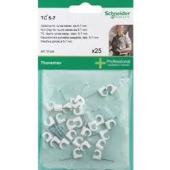 THORSMAN RUND Ø5-7 HVID 25 STK LEDNINGCLIPS>Schneider Electric Best