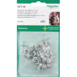THORSMAN RUND Ø7-10 GRÅ 20 STK LEDNINGCLIPS>Schneider Electric