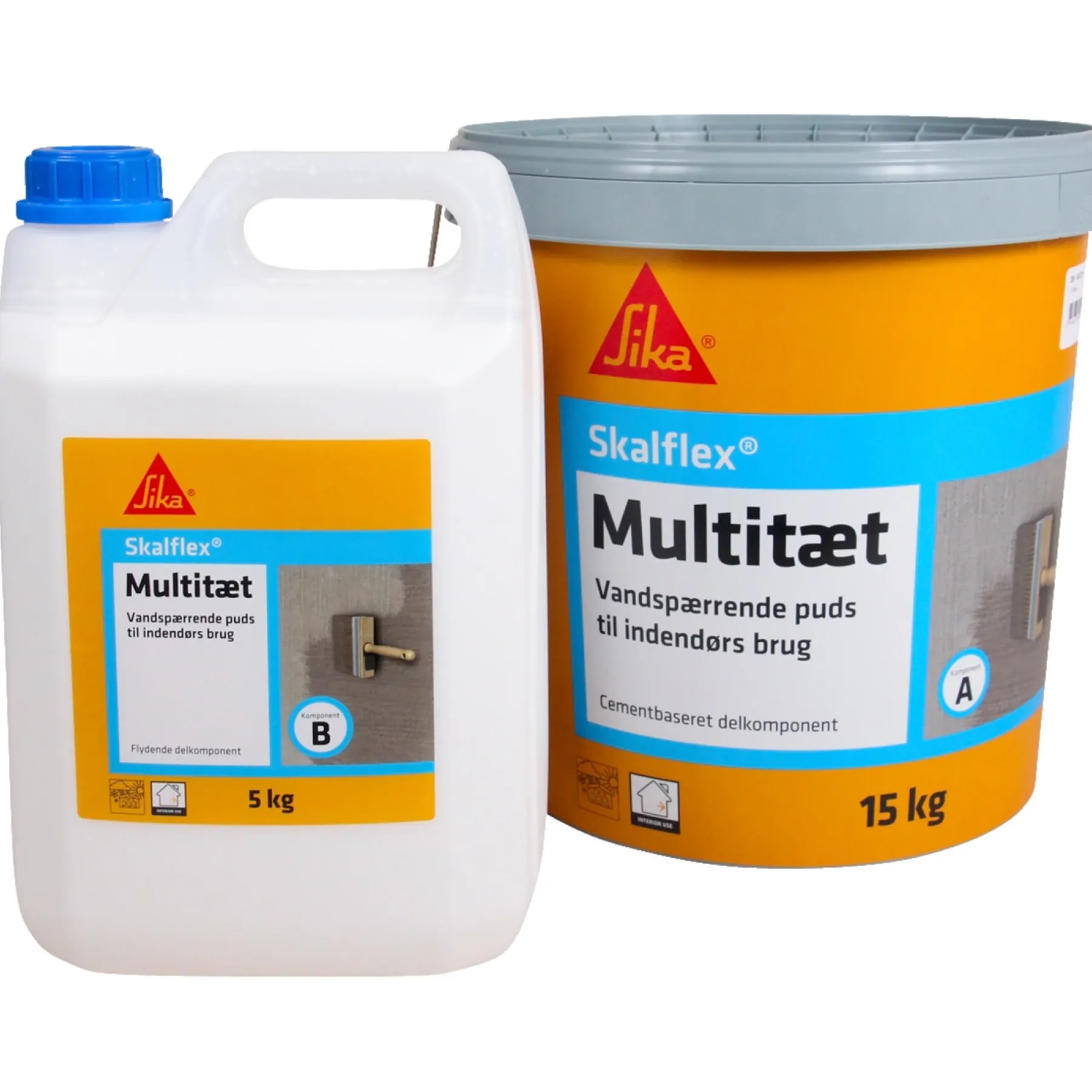 Cement & Mørtel ^ Sika SKALFLEX MULTITÆT 2-KOMPONENT PUDSEMØRTEL GRÅ 20 KG