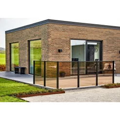 SYSTEMHEGN STOLPE SORT ALUMINIUM 5 X 125 X 5 CM>Skagen Outlet