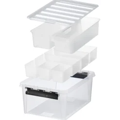 Boligindretning ^ SmartStore CLASSIC OPBEVARINGSKASSE M LÅG + INDSATS TRANSPARENT 14 L
