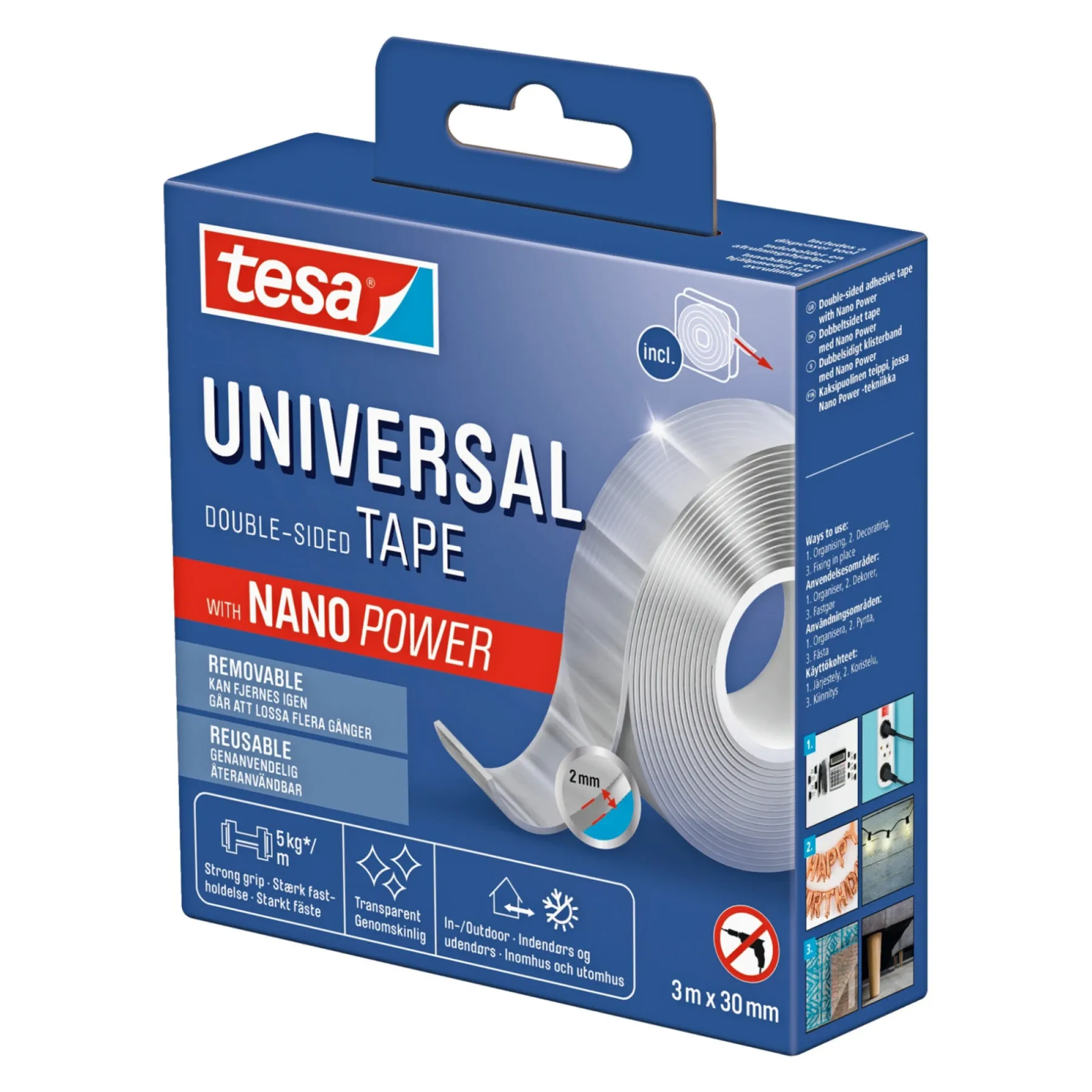 Tape ^ Tesa NANO TAPE 3MX25MM TRANSPARENT