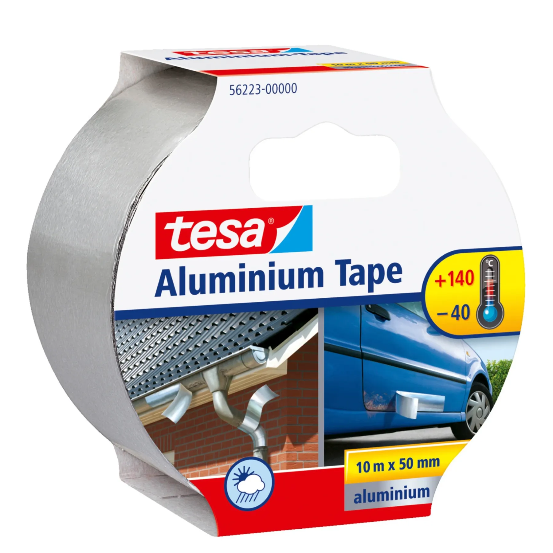 Tape ^ Tesa PROFESSIONAL ALUMINIUM BYGGETAPE 10 M X 50 MM ALUMINIUMSGRÅ