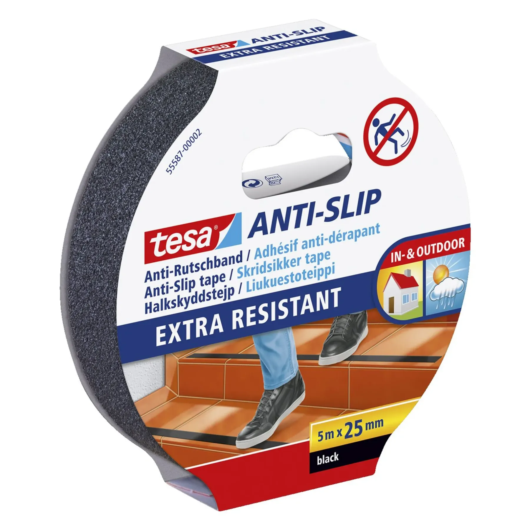 Tape ^ Tesa SKRIDSIKKER TAPE 5 M X 25 MM SORT