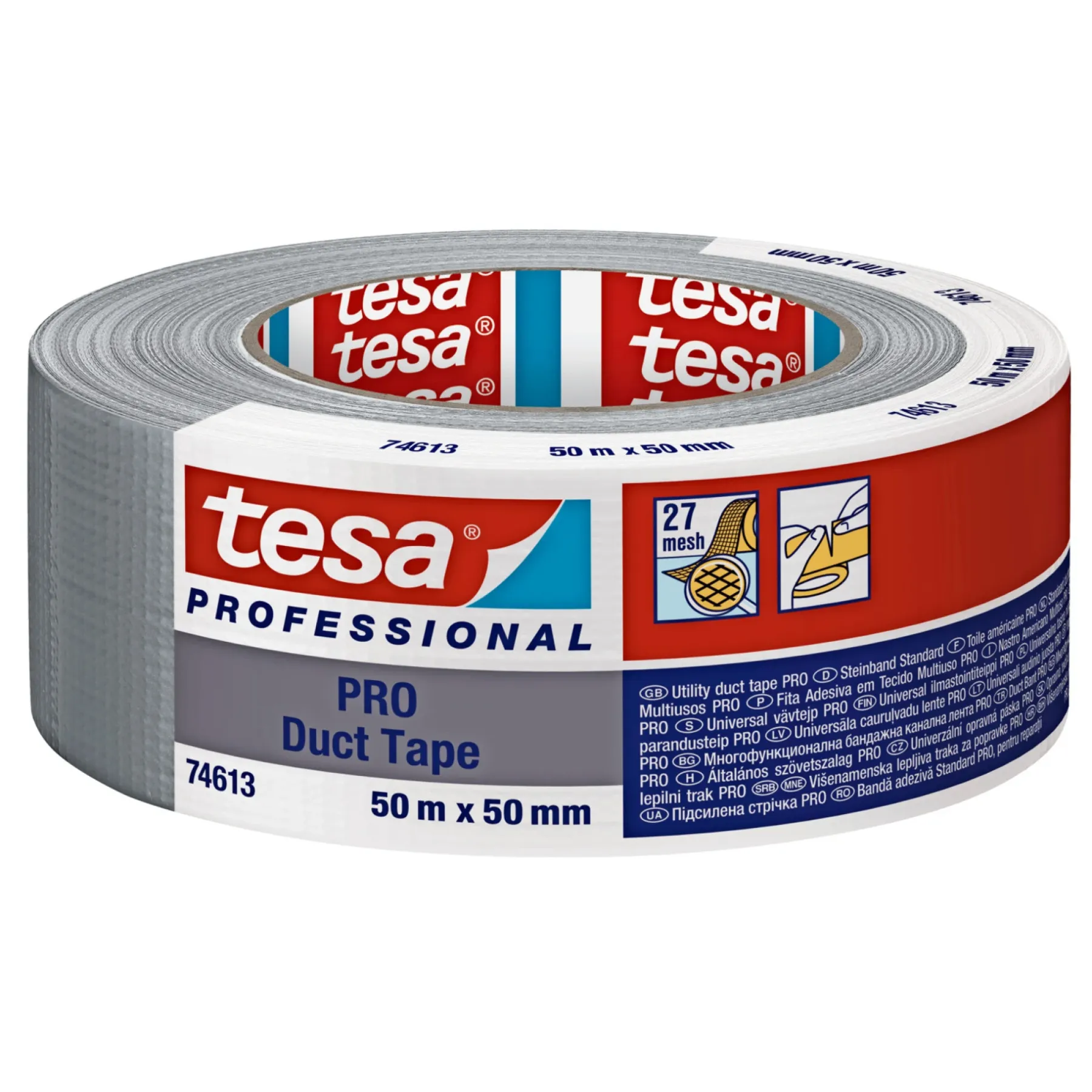 PROFESSIONAL PRO LÆRREDSTAPE 50M X 50MM SØLV>Tesa