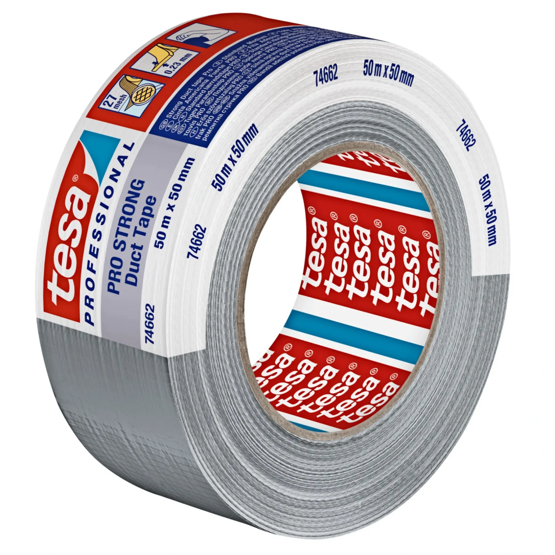 PROFESSIONAL PRO LÆRREDSTAPE 50M X 50MM SØLV>Tesa