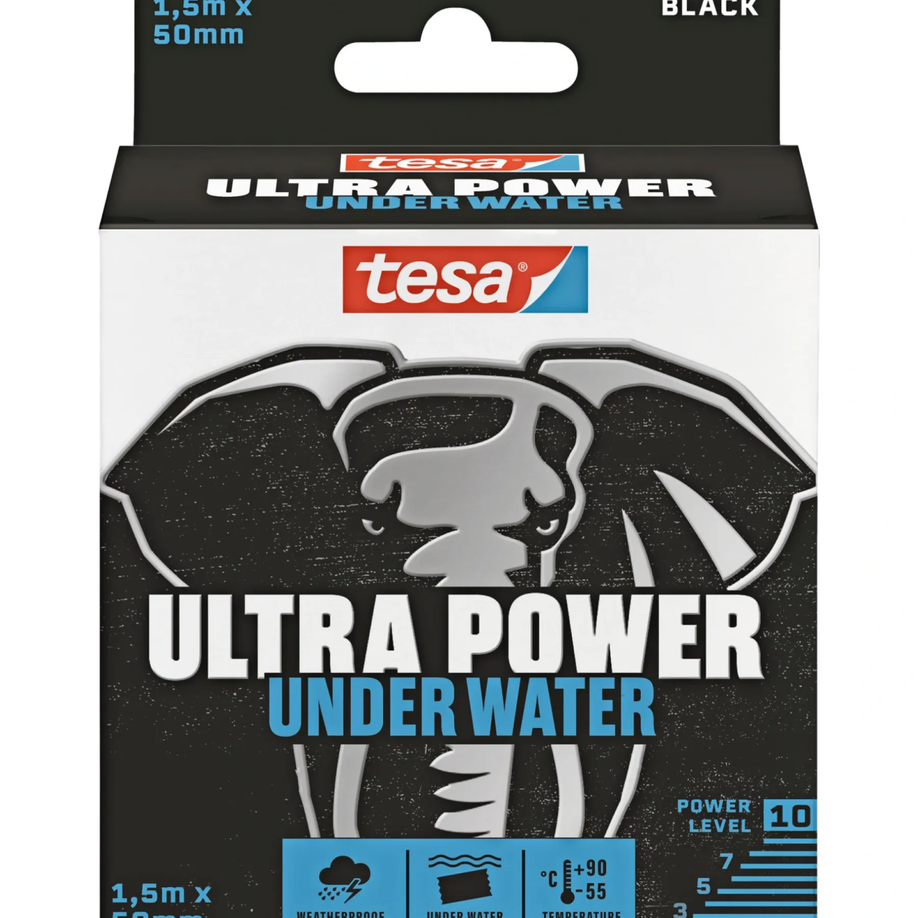 ULTRA POWER UNDER WATER REPARATIONSTAPE 50 MM X 1,5 M SORT>Tesa Discount