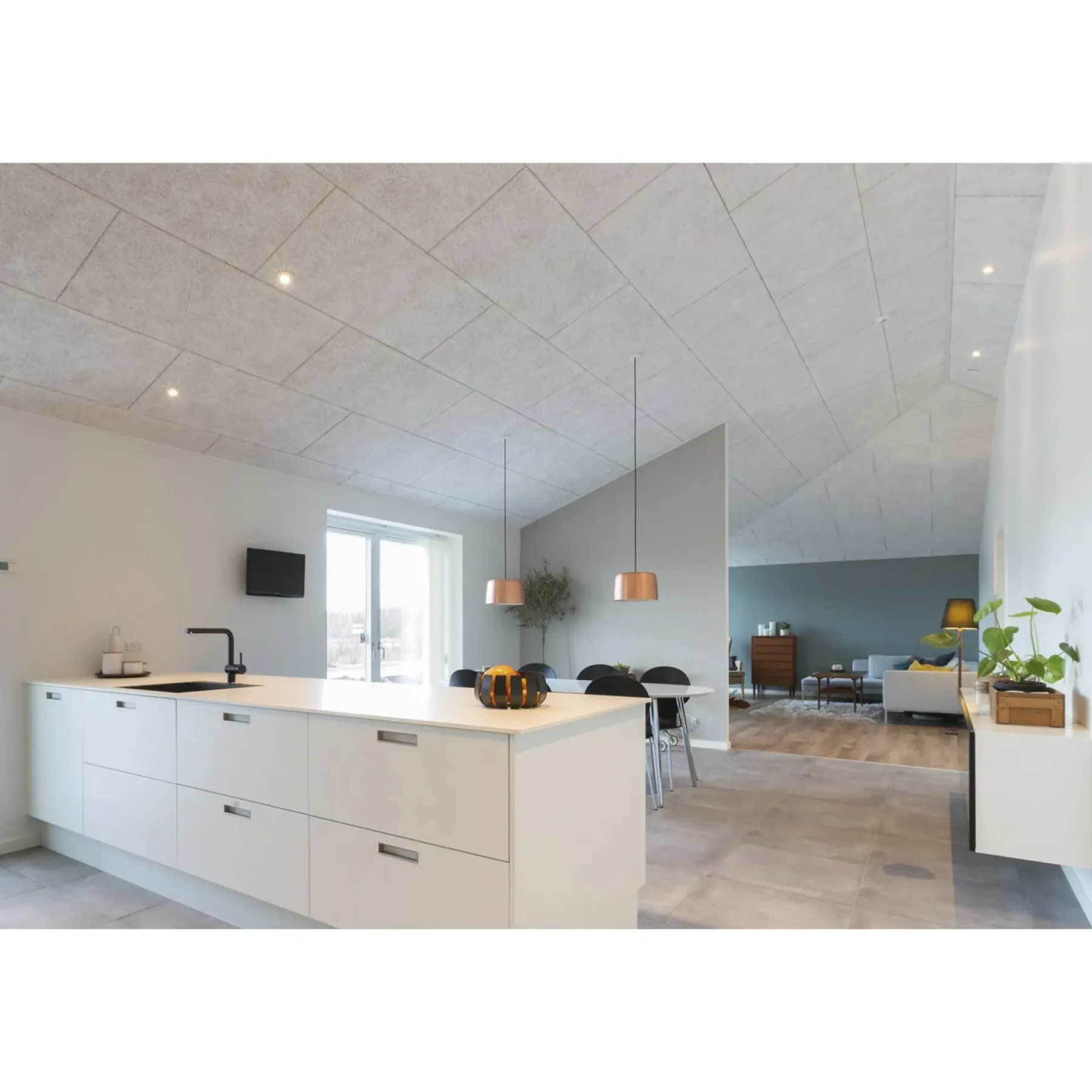 Træbeton ^ Troldtekt AKUSTIKPLADE 25 X 600 X 1200 MM EXTREM FIN HVID