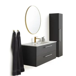 Badeværelsesmøbler ^ VASSO MILANO SOFTCLOSE BADMØBEL SORT 2 SKUFFER 120 CM