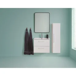 Badeværelsesmøbler ^ VASSO MILANO SOFTCLOSE BADMØBEL HVID 2 SKUFFER 60 CM