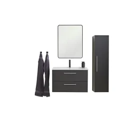 MILANO SOFTCLOSE BADMØBEL SORT 2 SKUFFER 80 CM>VASSO Online