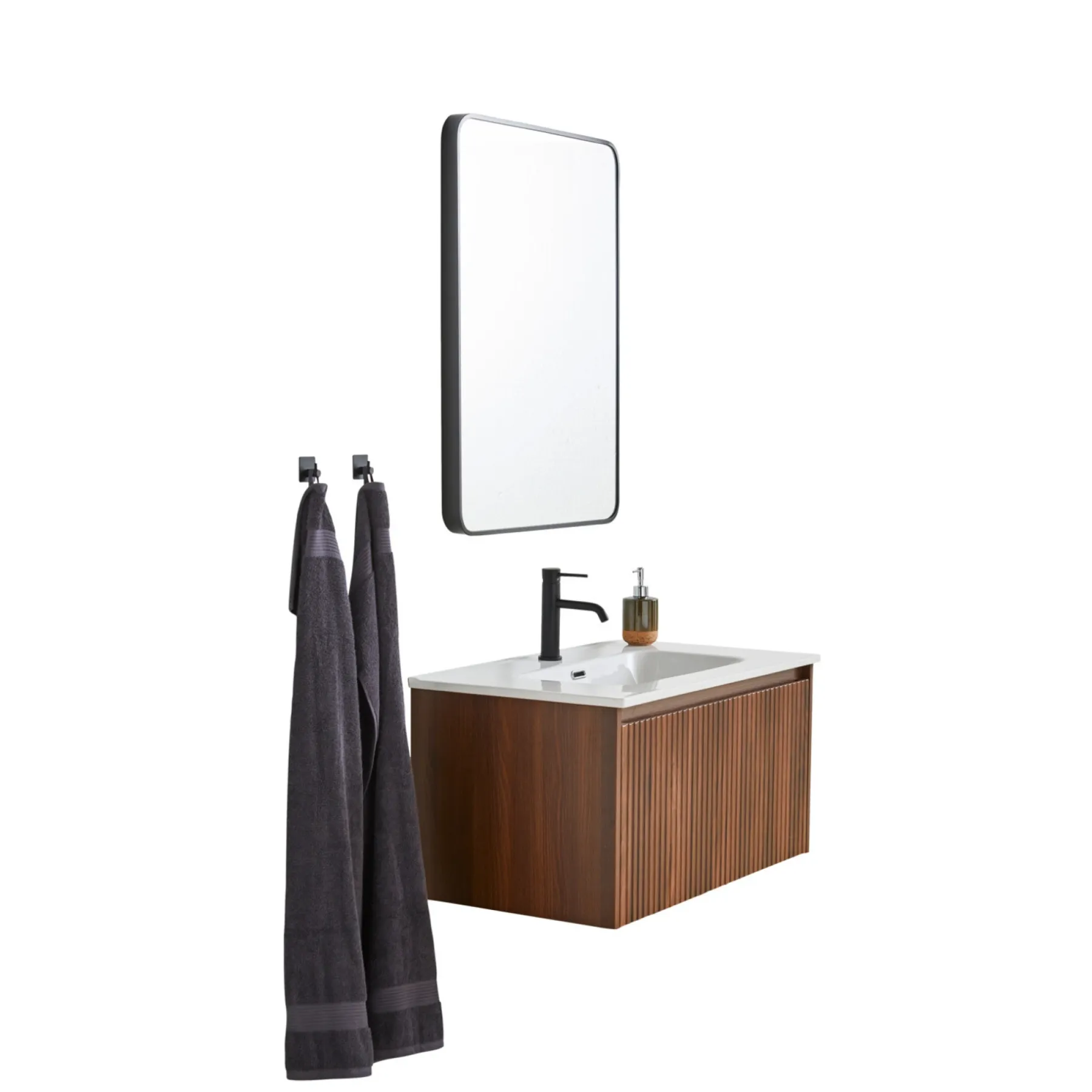 ROMA SOFTCLOSE BADMØBEL VALNØD 1 SKUFFE 80 CM>VASSO Clearance
