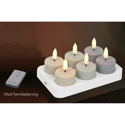 Boligindretning ^ Veli Line 6 STK. FLERFARVET GENOPLADELIGE LED FYRFADSLYS