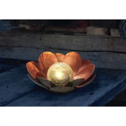Solcellelamper ^ Veli Line LOTUS SOLCELLE LAMPE METAL 10 CM